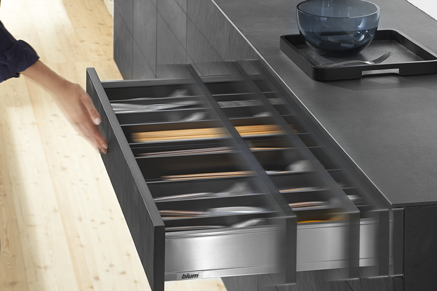 TIP-ON BLUMOTION push-to-open drawer option