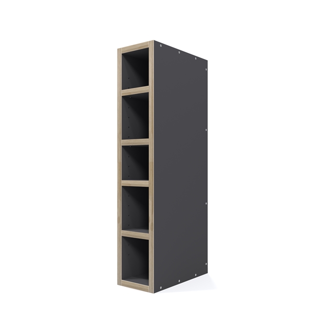 custom wall open shelf box material